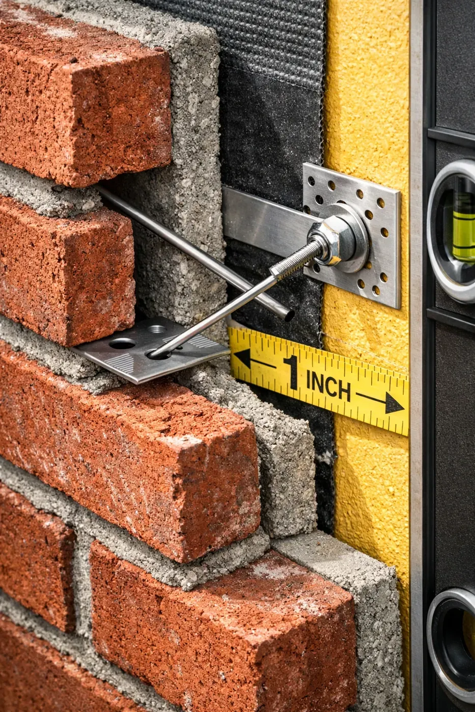 Concealed structural hardware installed in brick wall cavity for permanent lintel repair