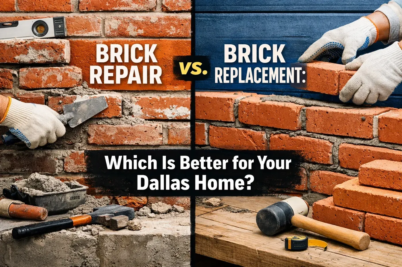 Brick repair in Vs Replacement Which Is Better For Your Dallas Home, Texas by Champion Brick Repair