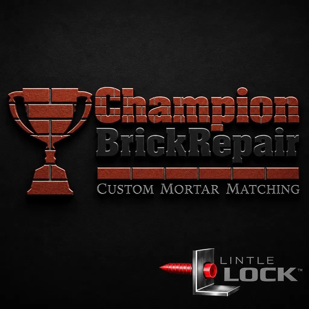 Combined brand seal featuring Champion Brick Repair and LintelLOCK™ logos.