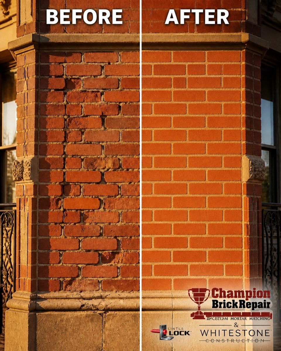 Brick Pillar Repoint — Champion Brick Repair