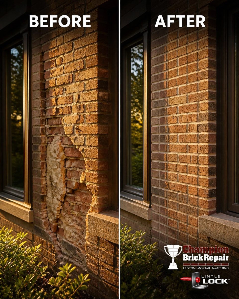 Window Column Brick Replacement — Champion Brick Repair