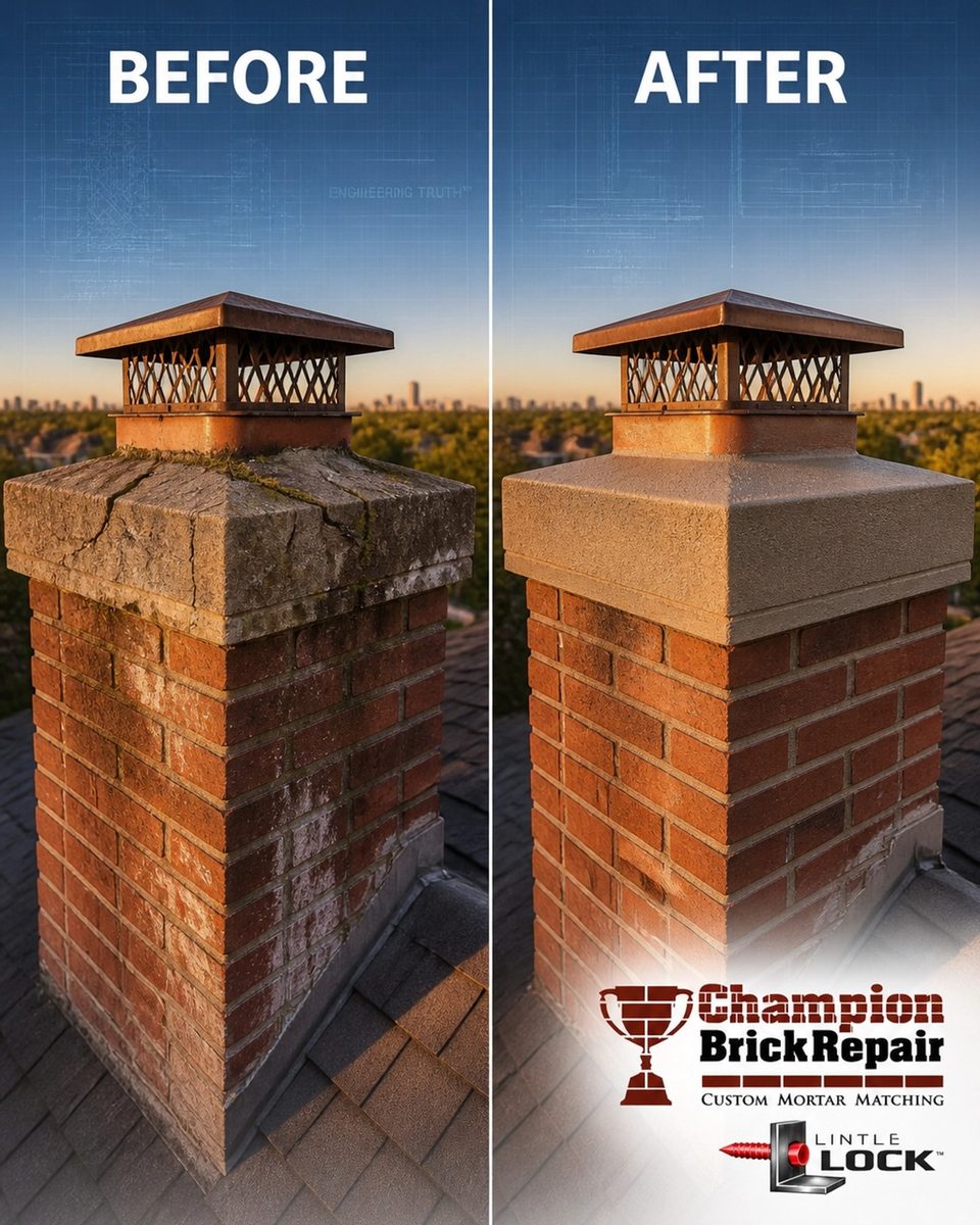 Chimney Mortar Cap — Champion Brick Repair