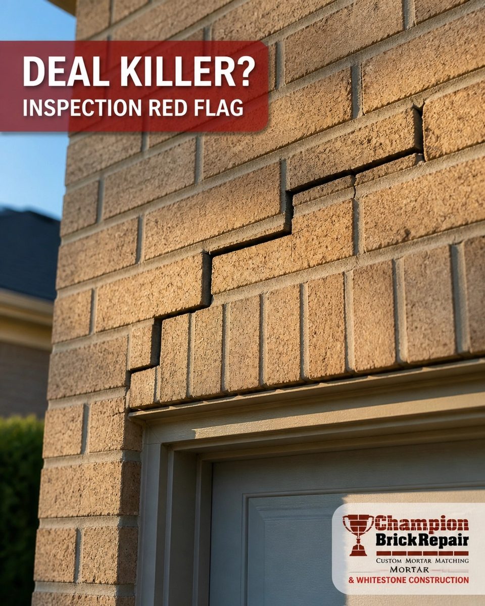 Stair-Step Crack Damage — Champion Brick Repair