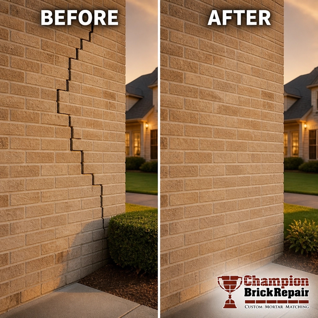 Vertical Wall Crack — Champion Brick Repair
