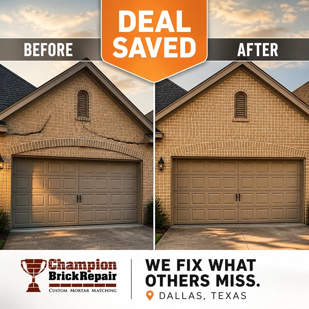 Lintel Crack Above Garage — Champion Brick Repair