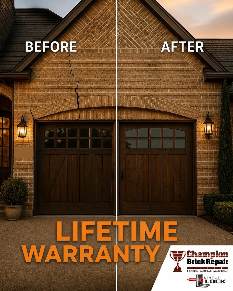 Crack Above Garage — Champion Brick Repair