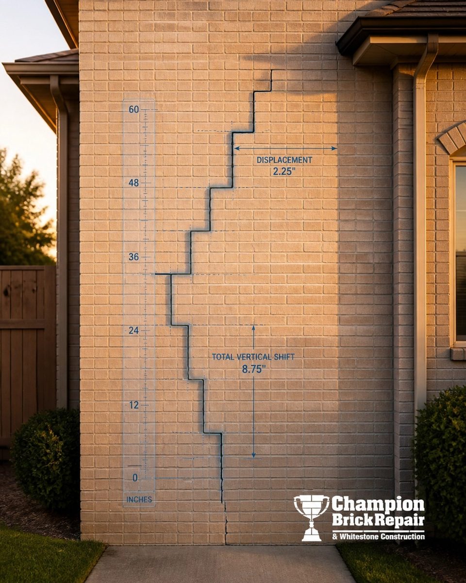 Stair-Step Crack On Wall — Champion Brick Repair