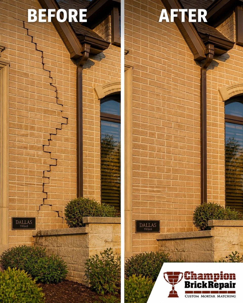 Stair-Step Crack On Wall — Champion Brick Repair