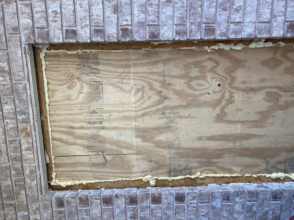 Door Infill In Progress — Champion Brick Repair